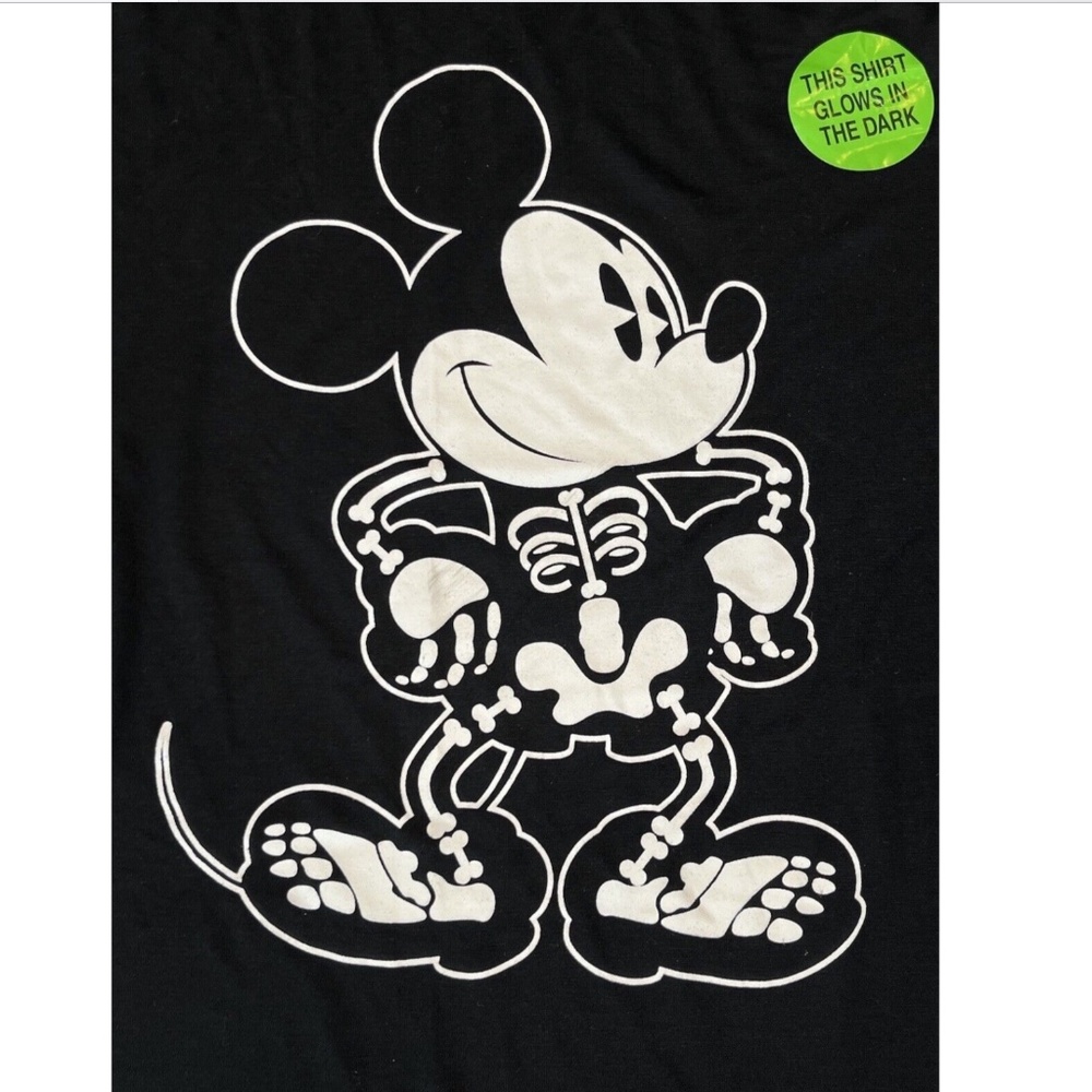 Glow in the Dark DISNEY MICKEY Skeleton Shirt NWT Size Large